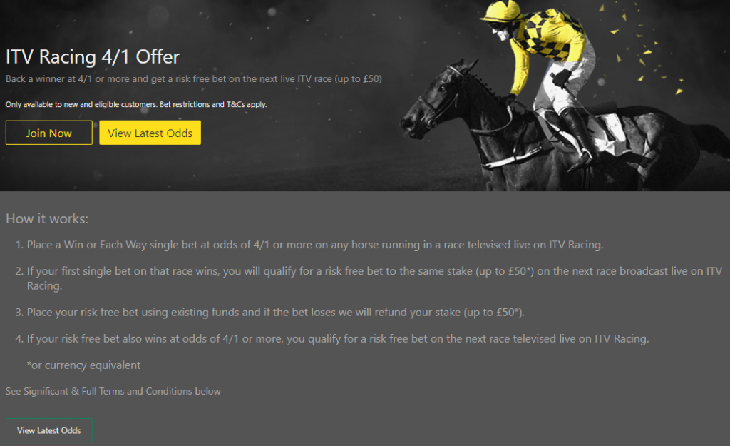 bet365 itv racing offer